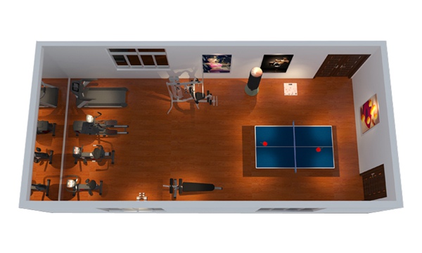 60平方米企業健身房配置方案