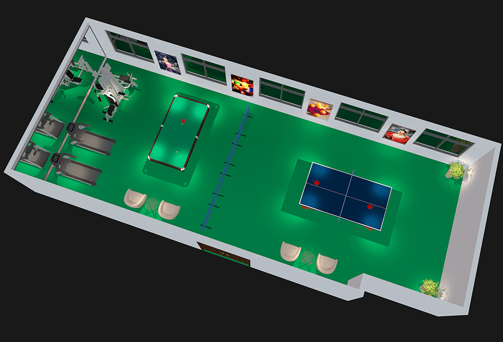 100平方米事業單位健身房配置方案