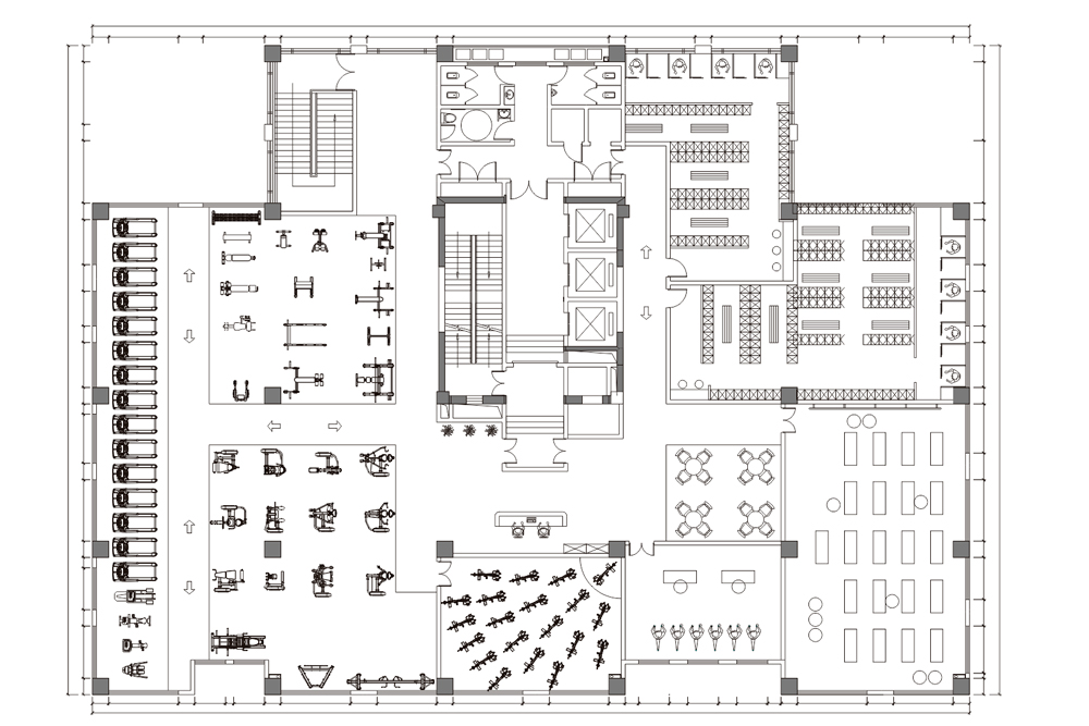 商用健身房設(shè)計(jì)效果圖1500