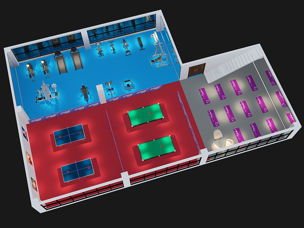 300㎡學院學校健身房配置方案