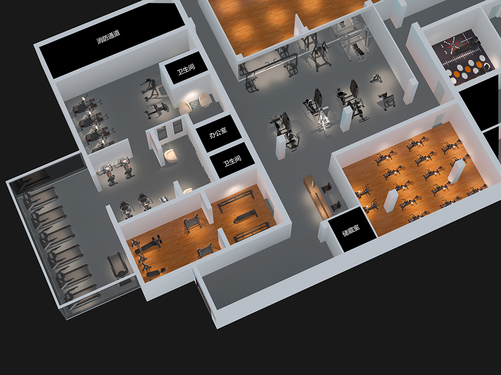 200㎡賓館酒店健身房配置方案