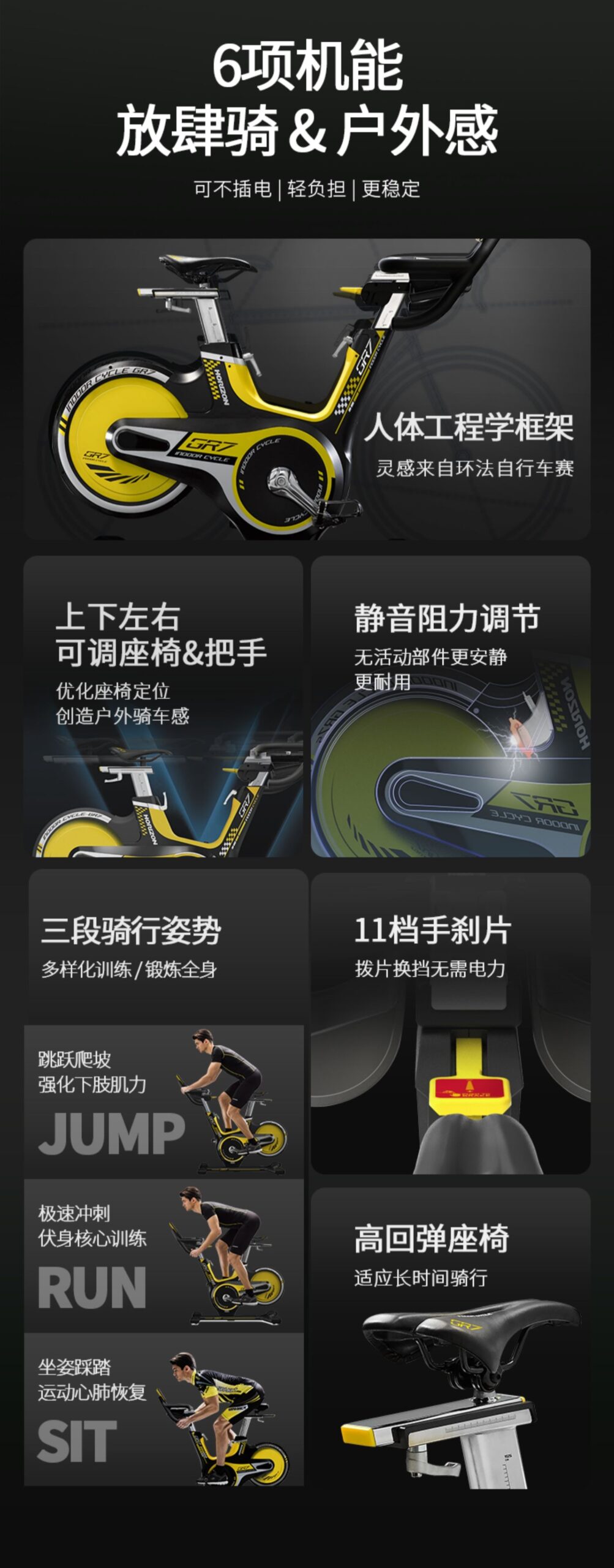 喬山GR7動(dòng)感單車(chē)室內(nèi)健身車(chē)